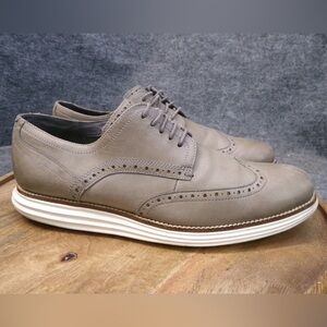 Cole Haan Original Grand Oxford Wingtip Taupe Brown Leather Men Size 12 M C27778